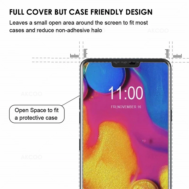 Akcoo G8 ThinQ UV стеклянная Защитная пленка для LG V50 V40 V30 Plus пленка с полным клеем сенсорная пленка для LG G7