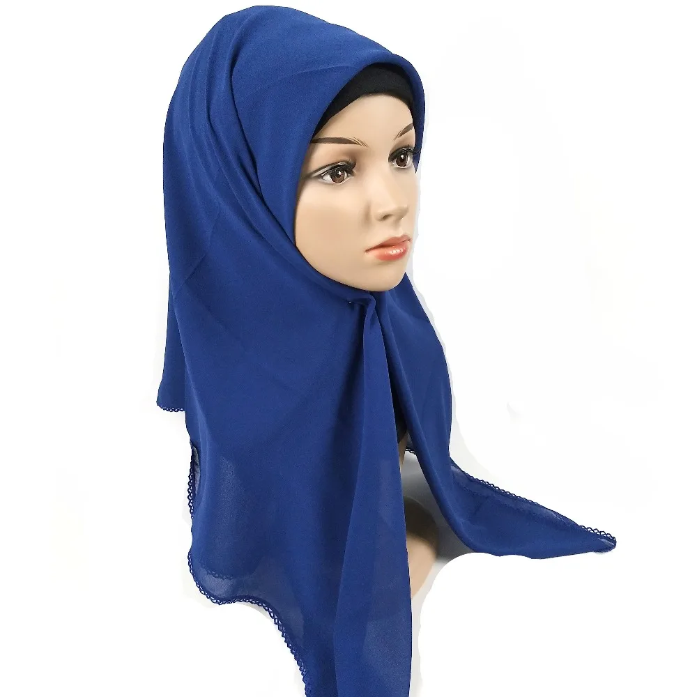 chiffon 115*115 centímetros envoltório hijab mulheres xales