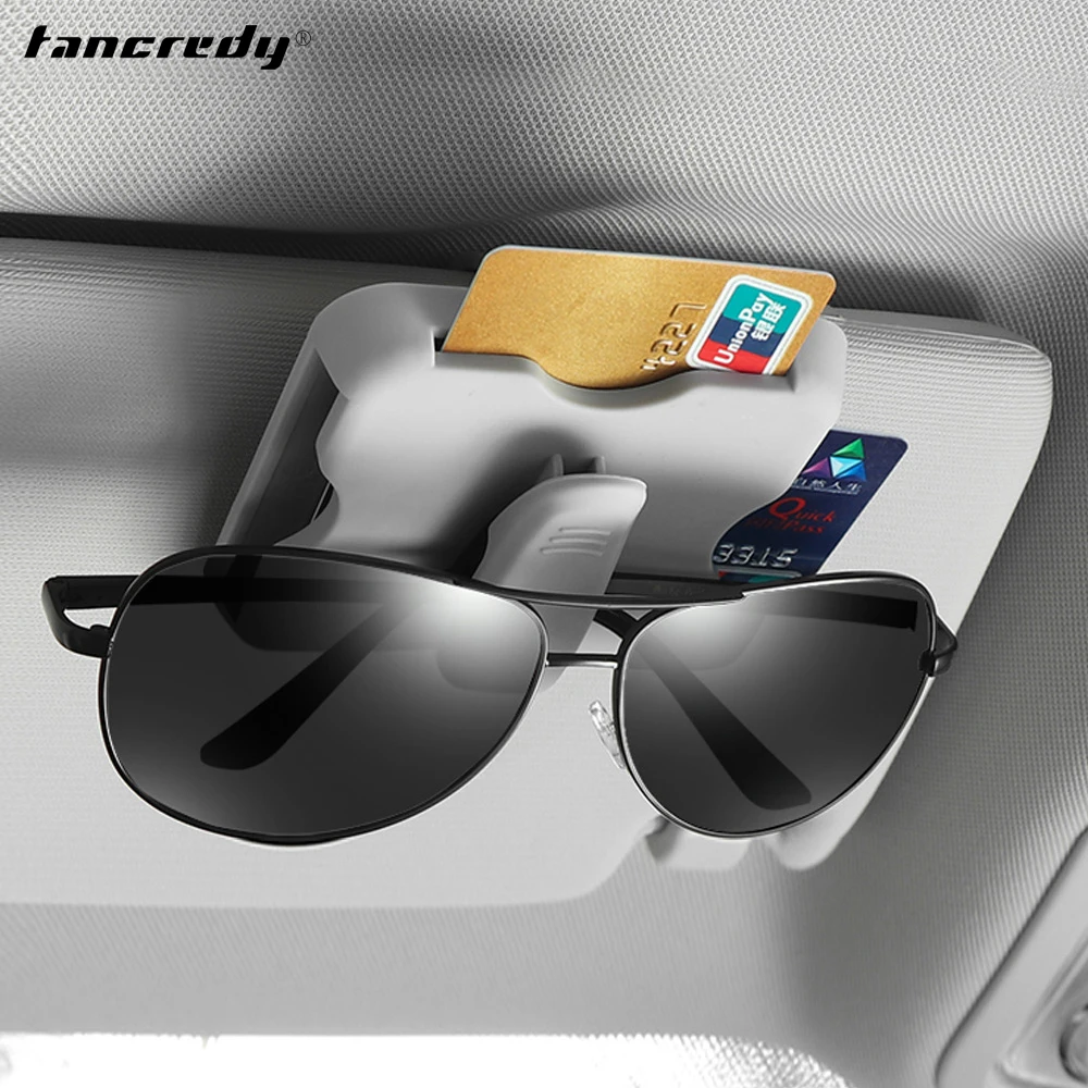 Car Glasses Case Organizer Box Sunglasses Holder Storage Sun Visor Clip