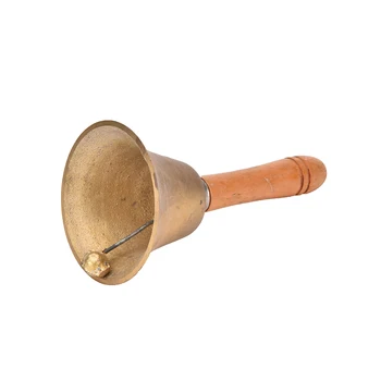 

Christmas Bells Wooden Handle Copper Bell for Noble Reception Dinner Shop Hotel Church Hand Rattle School Handbel