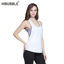 HIBUBBLE, Сексуальная Спортивная Облегающая рубашка для фитнеса, йоги, сухой крой, без рукавов, топ для спортзала, спортивная блузка, жилет для бега, тренировочный укороченный женский топ