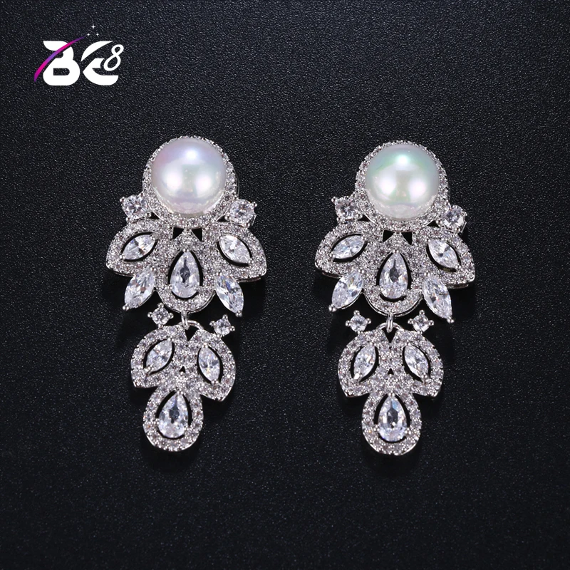 

Be 8 Beautiful Women Bride Fashion Pearl Earrings Fashion Jewelry Long Dangle Earrings for Women Gift E379