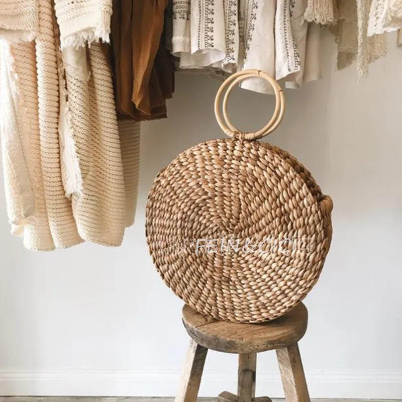 라운드 짚 토트백