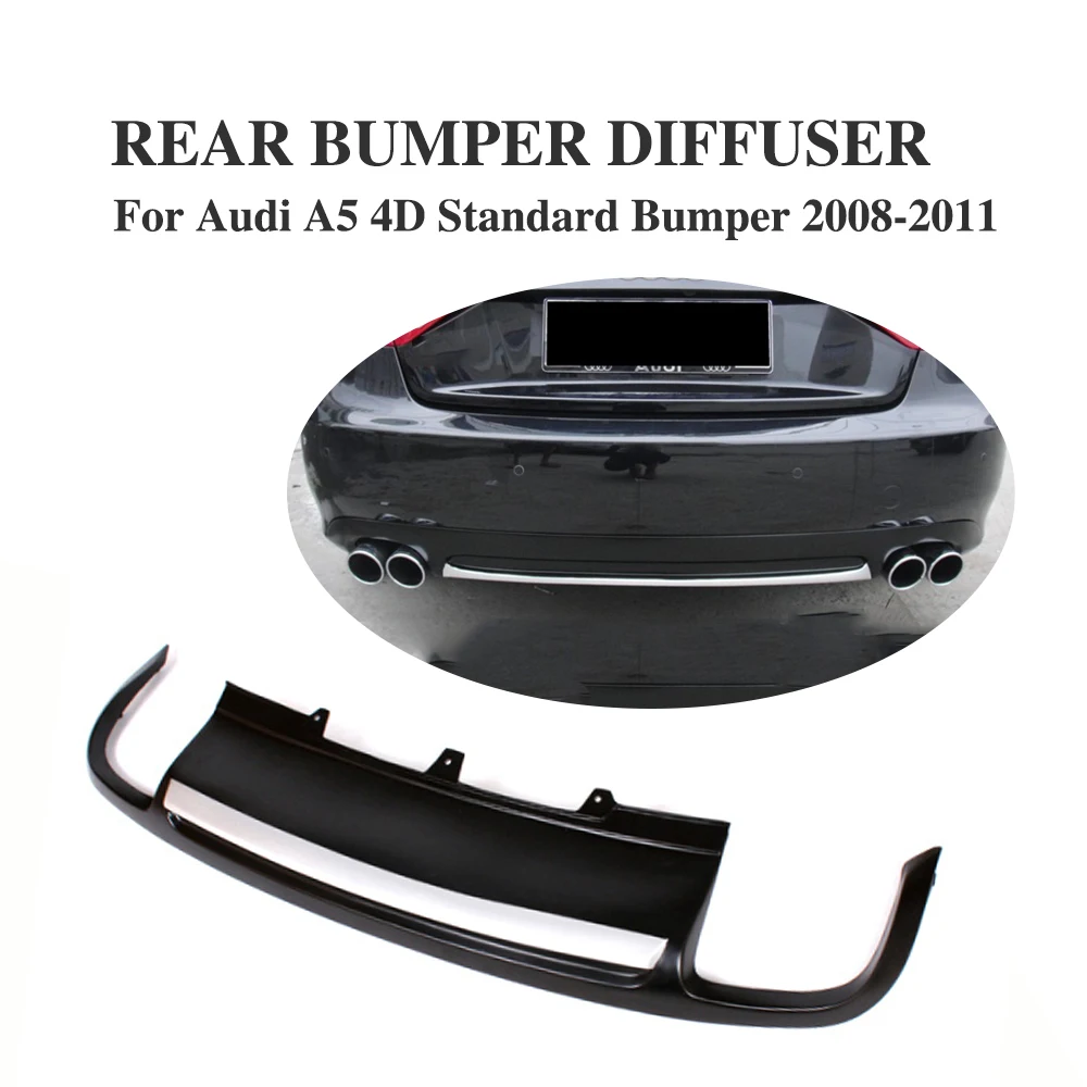 PU черный сзади губ Диффузор спойлер пригодный для Audi A5 Sportback 4 двери Стандартный 2008-2011 не-sline