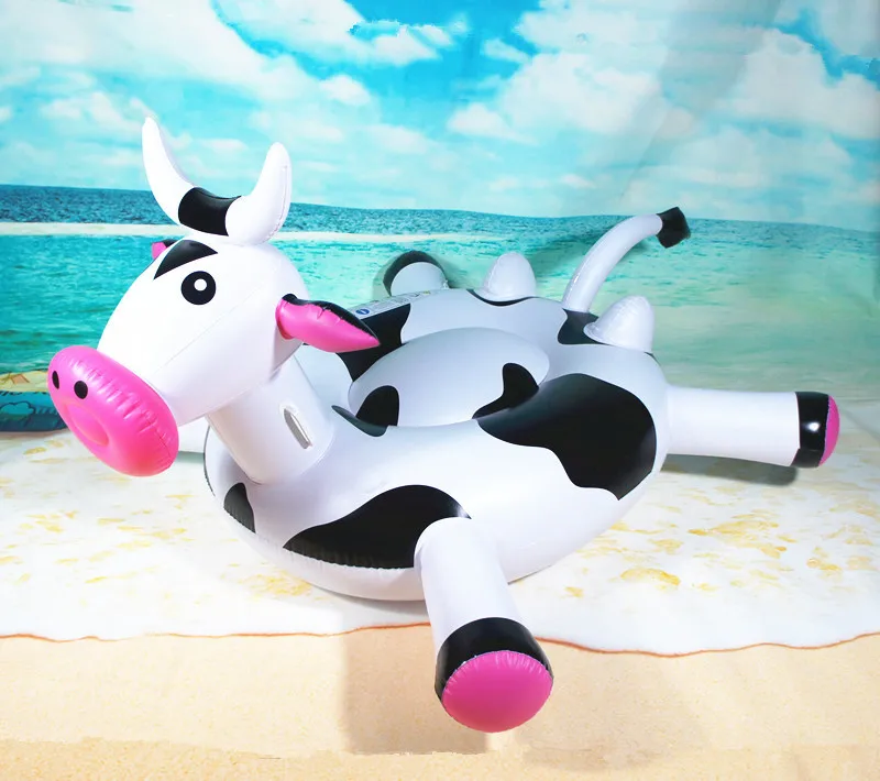 Swimming ring pool vison water park party toys air Cow bossy ox bull piscina float accessories tube Beach sillon inflable (6)