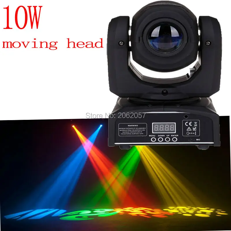 

high quality mini 10W led spot moving head 7 gobo stage light disco dj DMX512 rgbw stage effect projector Stereotypes packaged