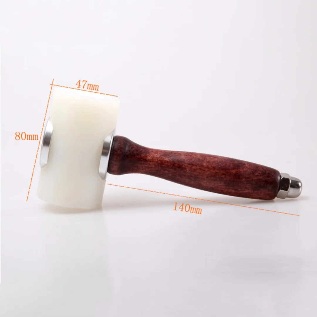 DWZ DIY Leather Cutting Hammer Leatherwork Strengthen PE Wooden Craft Stamping Tool