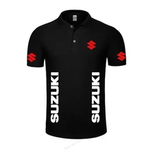 Деловая рубашка поло для офиса, новинка, Мужская одежда, однотонная мужская рубашка Поло suzuki, Повседневная хлопковая дышащая рубашка