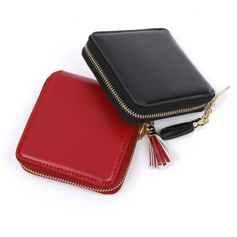 Pu Leather Women Wallet Mini Square Lady Coin Purse Tassel Decor Zipper Small Bag Money Pouch Card Holder Wallets Aliexpress