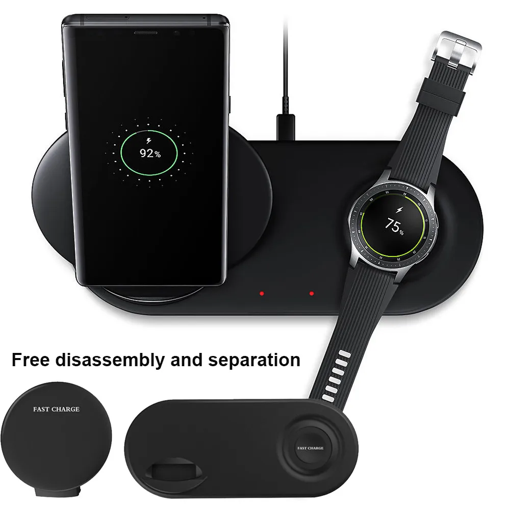 QI Fast Wireless Charging usb car Charger Pad Dock Holder For Samsung Galaxy Note 8 Note 9 S9+ S8+ for Samsung Galaxy Watch z8