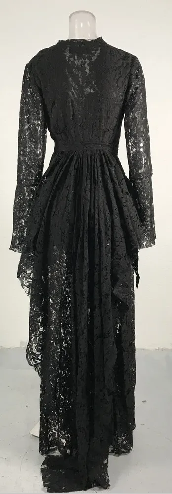 Missord сексуальное элегантное платье макси с длинным рукавом и высоким разрезом, FT8754-1