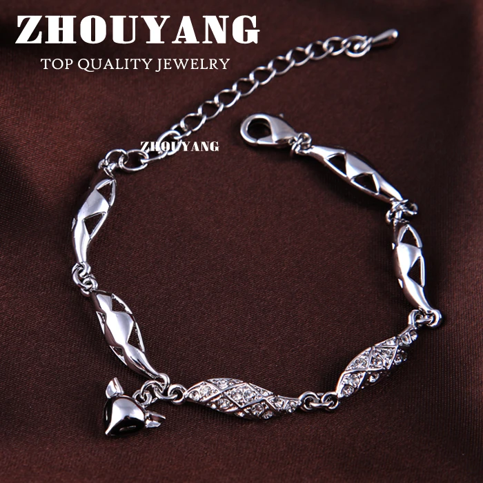 ZHOUYANG высокое качество ZYH025 Шарм лиса серебряный цвет браслет ювелирные изделия Австрийские кристаллы