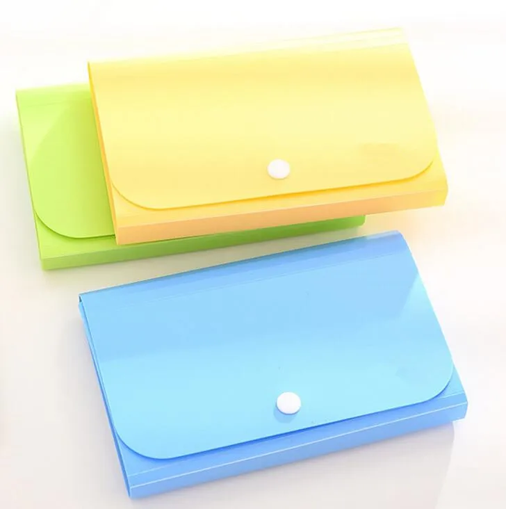 

1PCS New Plastic Candy Color A6 File Folder Expanding Wallet Bill Folders School Office Document Bag Filing Production Gift