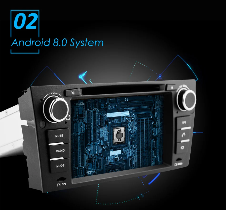 Perfect Eunavi Octa 8 Core CPU Android 8.0 Car DVD For 3 Series BMW E90 E91 E92 E93 318 320 325 For Manual Air Conditioning gps Navi 2