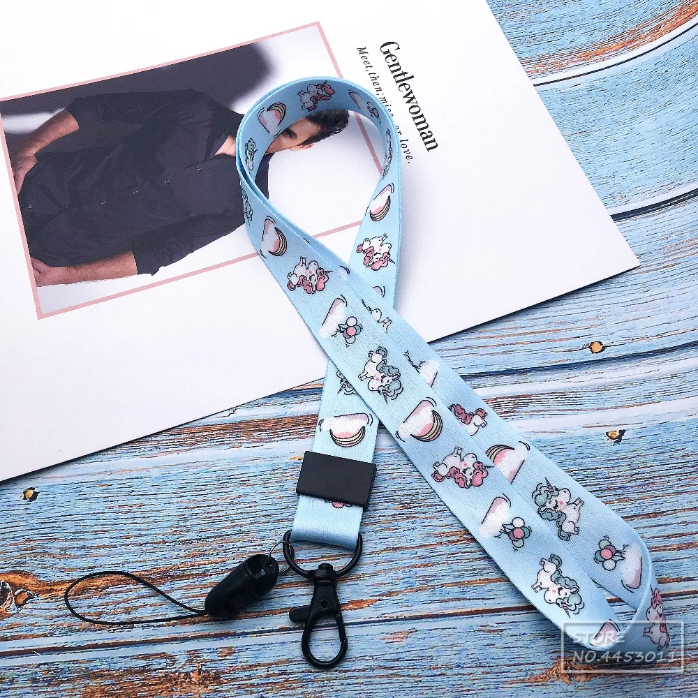 10Pcs/lot Unicorn mobile phone lanyard Bear Neck Strap For Keys ID Card For Huawei Samsung USB Badge Holder DIY Hang Rope