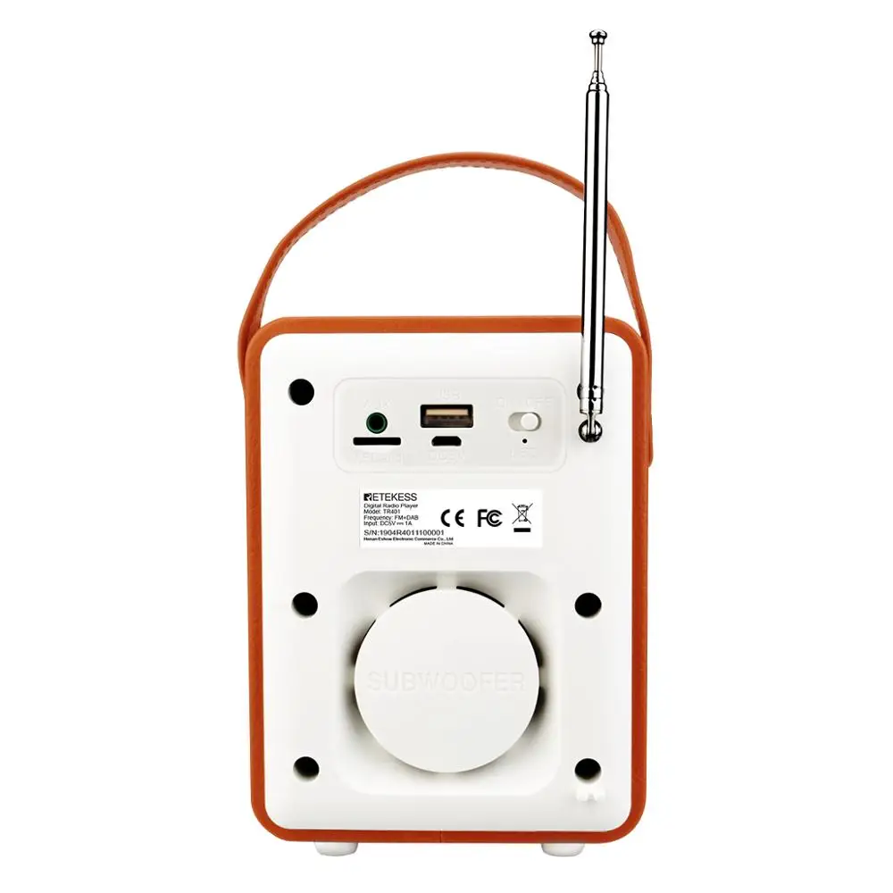 Retekess TR401 Brown and white Portable FM radio DAB+/FM RDS Radio Pocket Digital DAB Receiver AUX/USB/TF card MP3 player Retekess TR401 Brown and white Portable FM radio DAB+/FM RDS Radio Pocket Digital DAB Receiver AUX/USB/TF card MP3 player