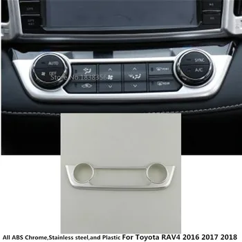 

For Toyota RAV4 2016 2017 2018 car body style ABS chrome Interior Air Condition Button Control outlet stwich Trim frame lamp