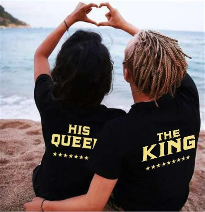 

Couple Clothes King Queen Matching T Shirt For Lovers Valentine's Day Gifts For Boyfriend Girlfriend Anniversary Present T-Shirt