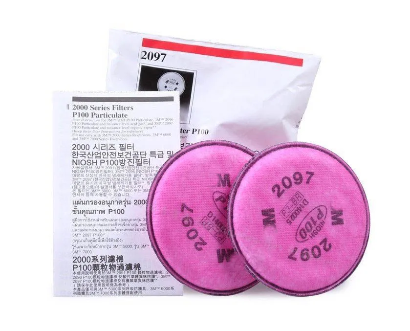 

4pcs=2 packs 2097 Original Particulate Filter P100 Respiratory Protection Nuisance Level Organic Vapor Relief Use Mask