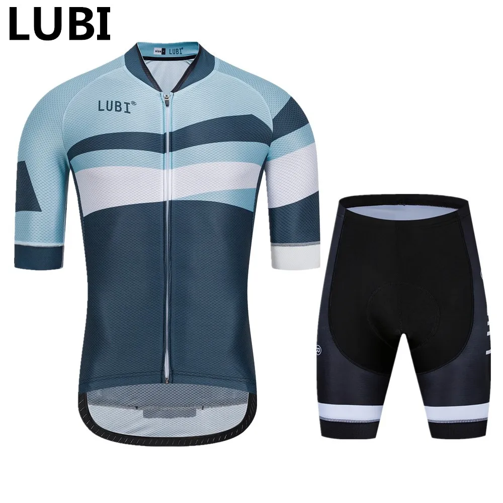 jersey and short LUBI мужские летние Pro Велоспорт Джерси Набор быстросохнущая одежда гелевые подушечки ударопрочный MTB лосины, Одежда наборы велосипедная Одежда дорожный костюм - Цвет: jersey and short