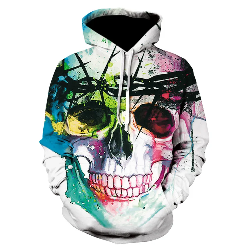 

ZY 20 Colors S-5XL Masculine Hoodie Cotton Skull Animal Print 3d Anime Sweatshirt Sportswear Casual Streetwear Poleron Hombre