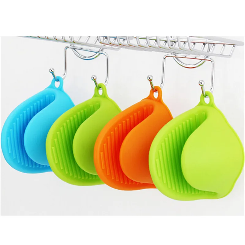 Kitchen Silicone Heat Resistant Gloves Clips Insulation Non Stick Anti-slip Pot Bowel Holder Clip Cooking Baking Oven Mitts 1Pc silicone oven mitts kitchen gloves silicone oven gloves