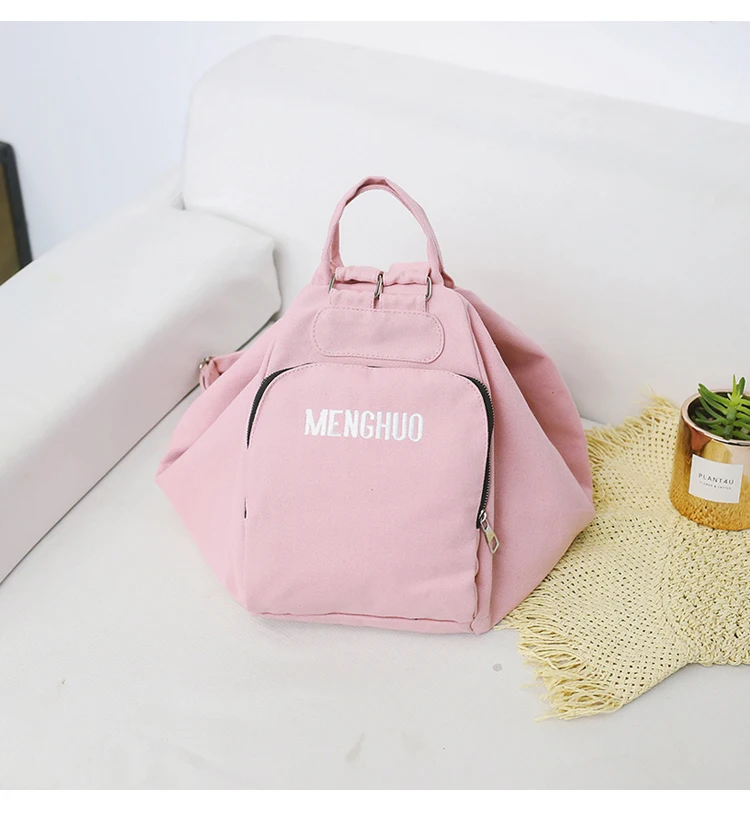 Menghuo Solid Color Multifunctional Bag Canvas Backpack Women Mochila School Bag for Travel Backpacks School Backpack for Girls (43)