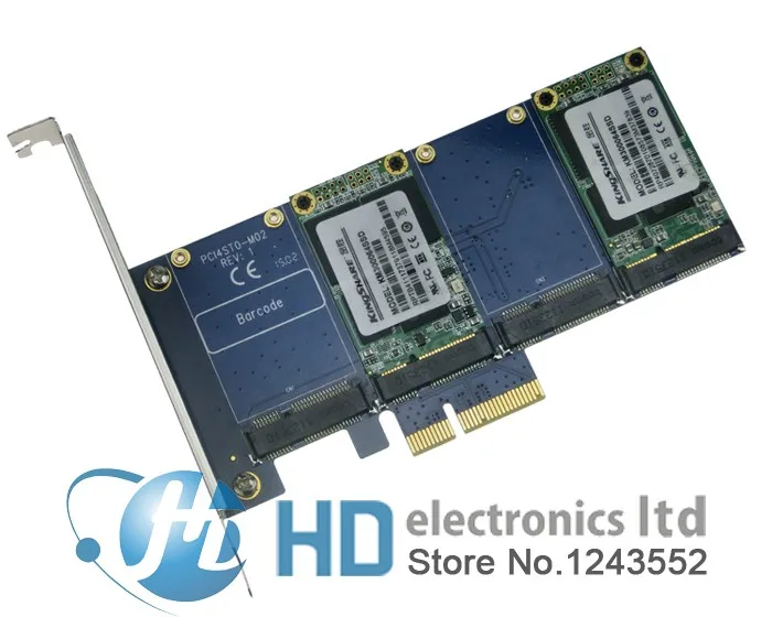 4 mSATA SSD PCI-e гибридный контроллер карты RAID0 RAID1 RAID10 Marvell HyperDuo SATAIII PCIe flash решения разгоняет базы данных