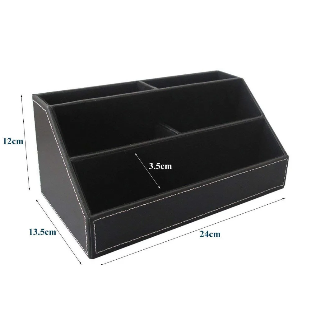 Home Office Wooden Struction Leather Multi-function Desk Stationery Organizer Storage Box, Pen,Business Name Cards,Note Paper