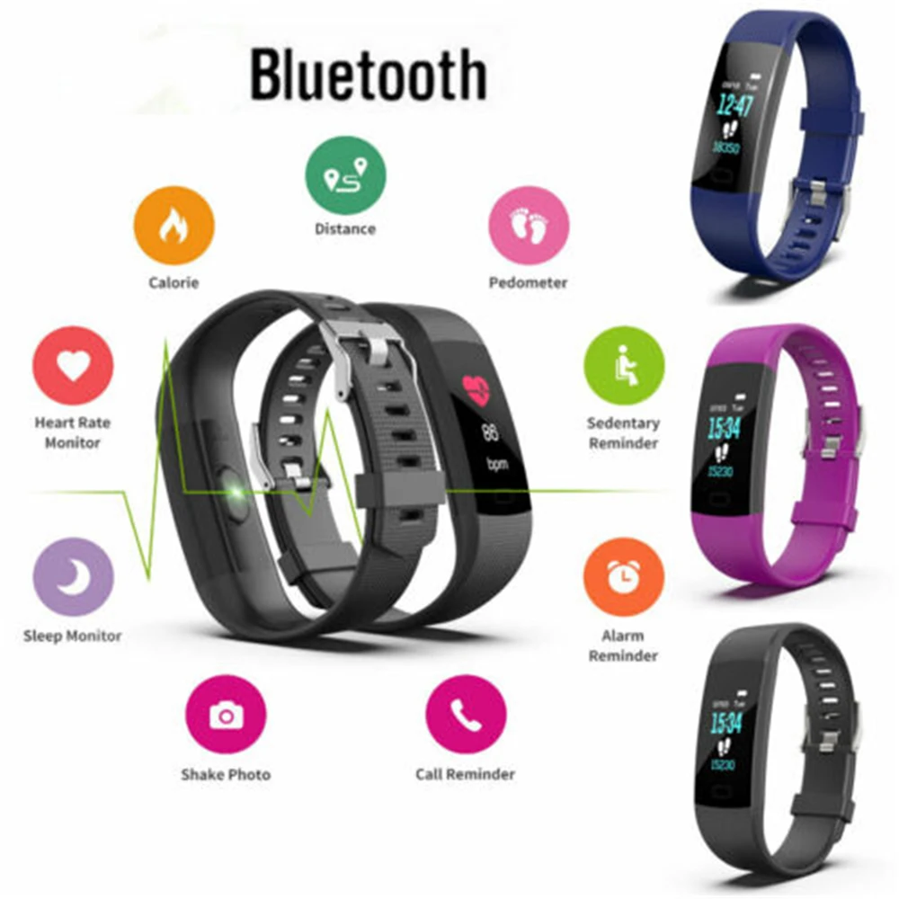 

Y1 Smart Watch IPS Color Screen Heart Rate Monitor Fitness Activity Tracker Pulse Sport Bracelet Waterproof Super-Long Standby