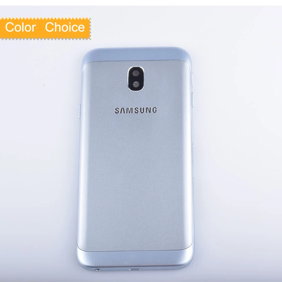 Синий Для Samsung Galaxy J3 J330 J330F SM-J330F корпус батарея Дверь задняя крышка чехол Корпус J330 Замена - Цвет: Синий