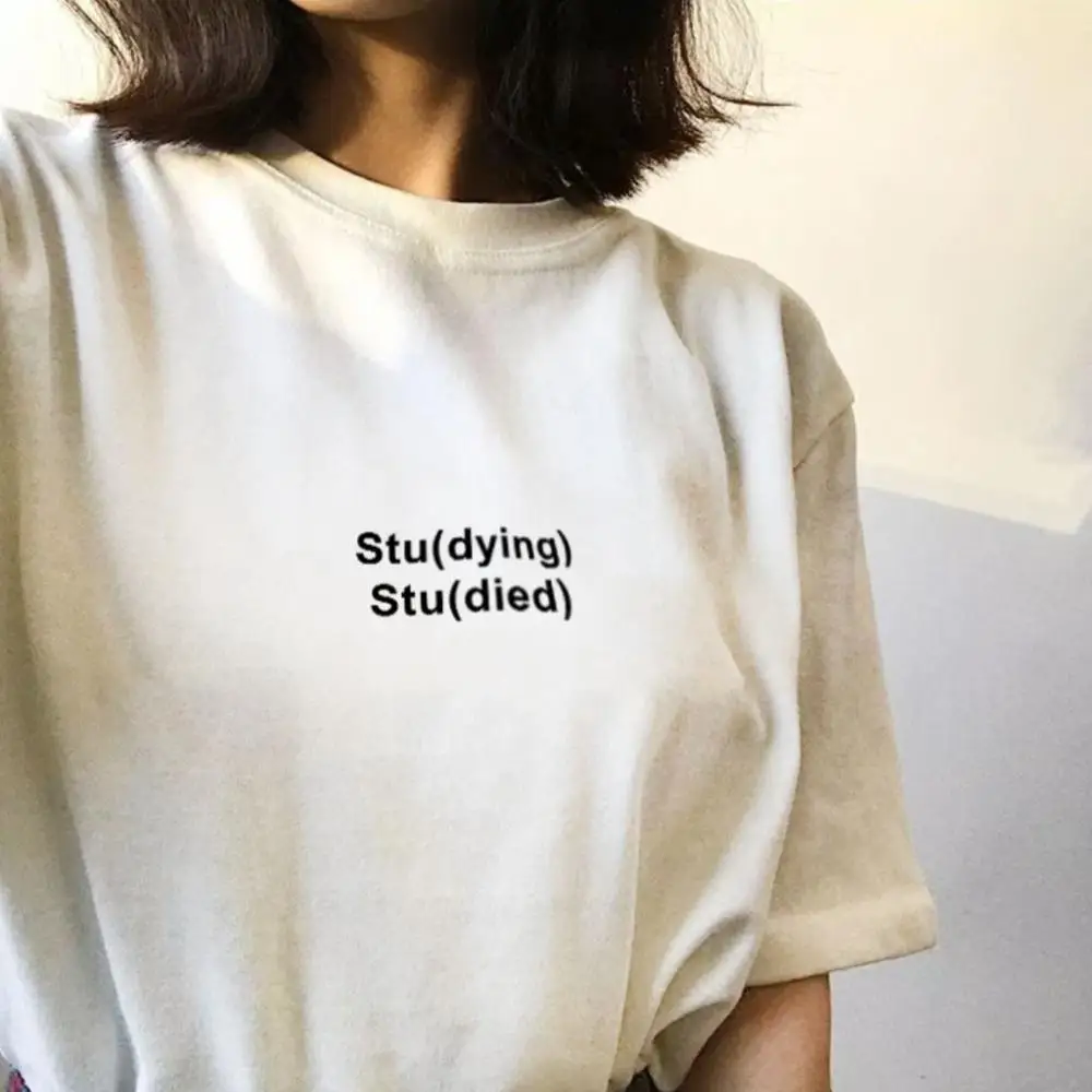 Студенческая футболка унисекс tumblr quote camisetas гранж Графический модный уличный стиль Женская винтажная Эстетическая забавная футболка Топы