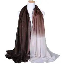 Женский модный градиентный цветной шарф из вуали легкий мягкий длинный шейный платок женский головной хиджаб