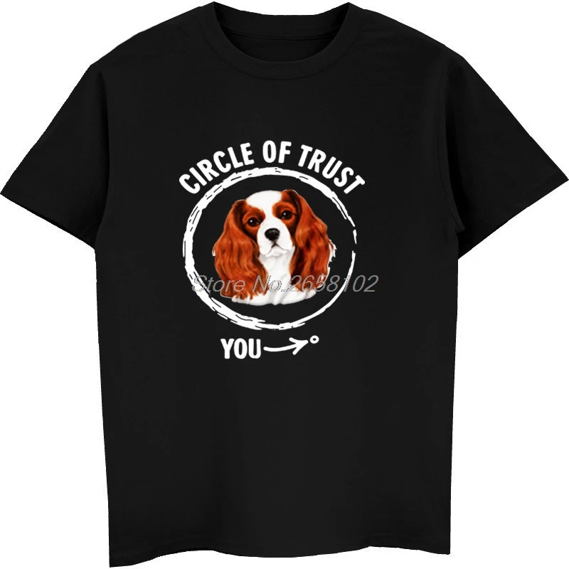 

Men Cotton Short Sleeve O-Neck Tops Tee Shirts Circle Of Trust - Cavalier King Charles Spaniel Dog Tshirt Harajuku Streetwear