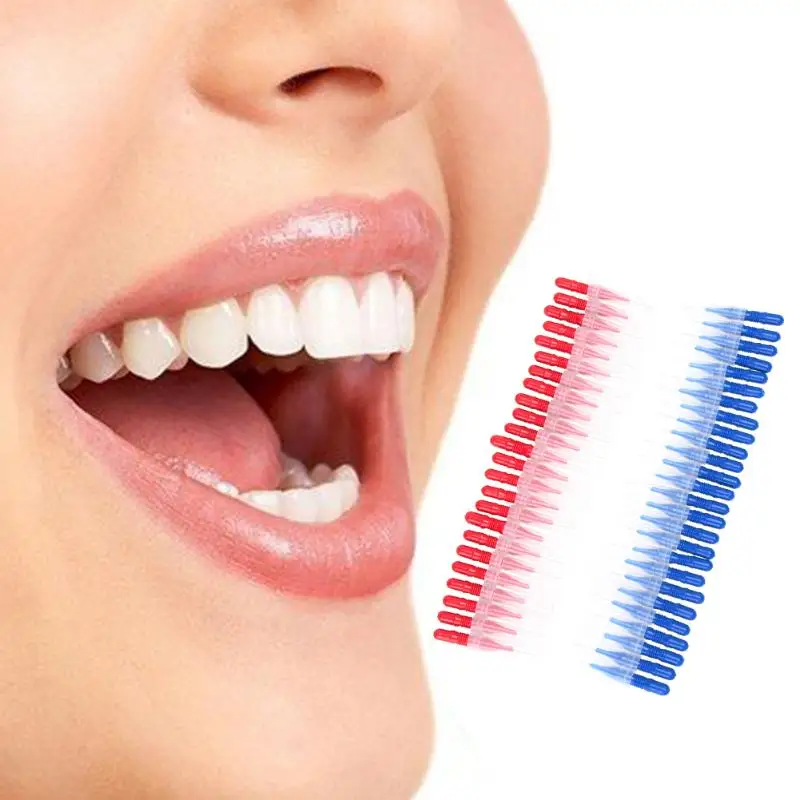 50pcs Floss Sticks Tooth Flossing Head Hygiene Dental Plastic Toothpick Interdental Brush Cleaning Oral Health for 3