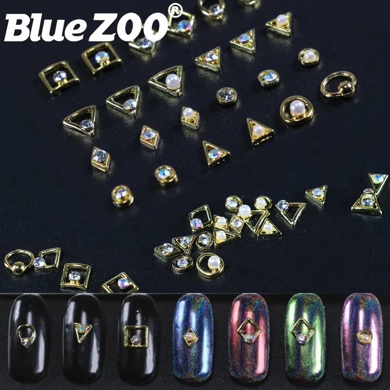 Mixed Nail Design Alloy Retro 3D Nail Art Decorations Gold Small Hollow