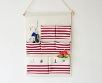 

Red Hanger Storage Bag Tissue Box Holder Wall Hanger Storage Bag Key holder Eye Glasses Bag mediterranean sea Style