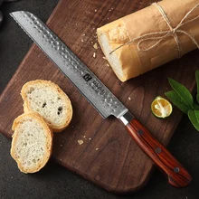 XINZUO 8 дюймов зубчатый дамасский кухонный нож 62 Hrc лезвие из нержавеющей стали кухонные ножи бренд хлеб сыра торт нож для хлеба