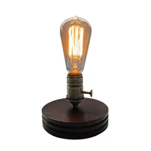 Ретро Кафе деревянная настольная лампа старинная настольная лампа поворотные переключатели Эдисона лампа спальня бар Настольный свет настольный свет деревянный