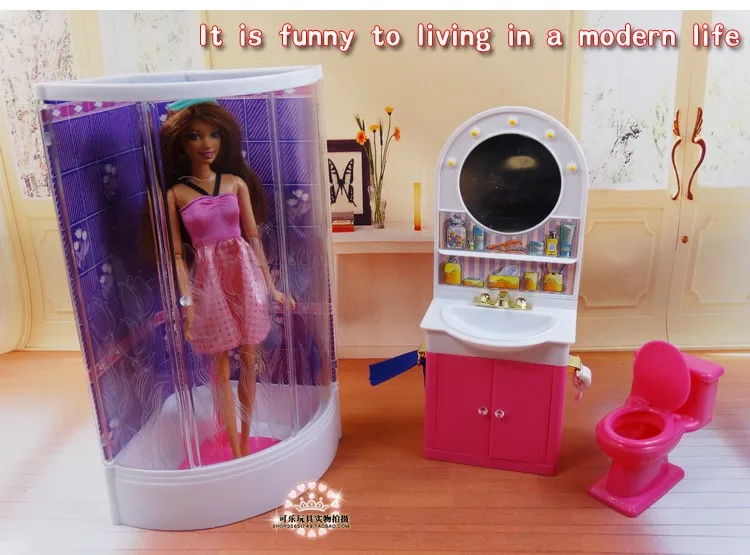 For barbie dollhouse furniture New arrival BathRoom Furniture for licca blyth Play Set 1/6 Doll Accessories