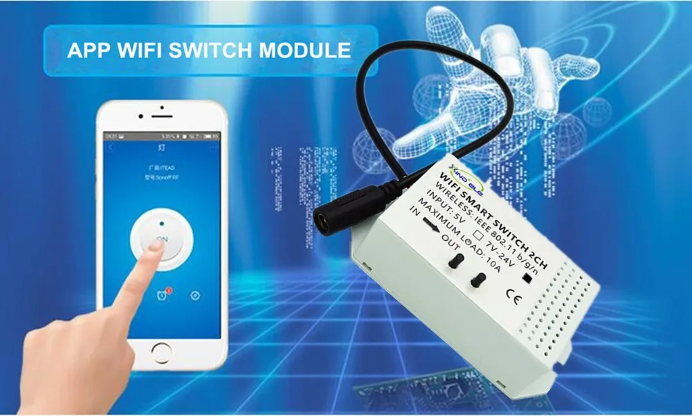 XIND ELE WiFi Switch Wireless wi fi Module 9V 12V 15V 24V Interruptor