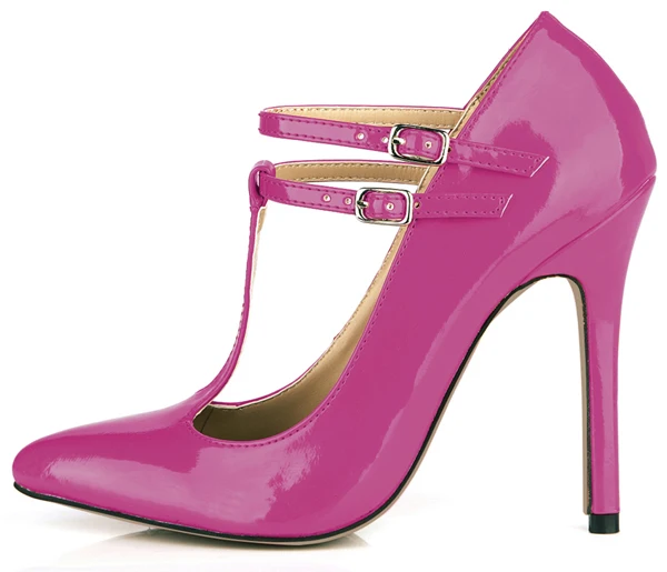 CHMILE CHAU/пикантные вечерние женские туфли из искусственной кожи с жемчугом туфли-лодочки на высоком каблуке-шпильке с острым носком и Т-образным ремешком zapatos mujer 0640-i - Цвет: Dark Purple