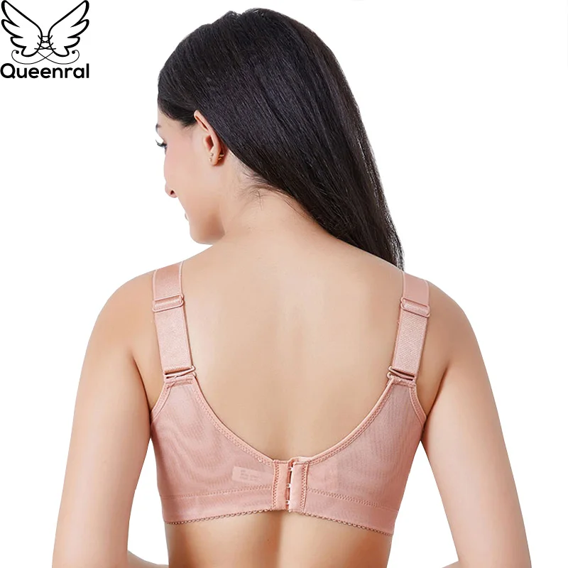 Queenral Push Up Bralette Bras For Women Underwear BH Lingerie Sexy Plus Size CDE Cup Brassiere Soft Soutien Gorge Big Size Bra