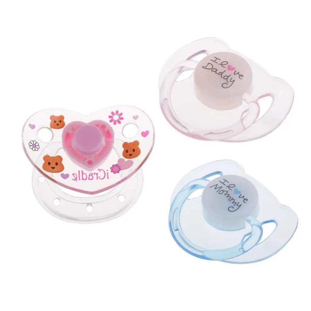 3pcs Cartoon Dummy Magnet Pacifier Baby Doll Supplies For Reborn Girl Doll
