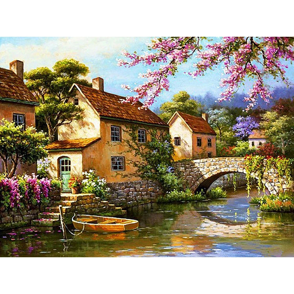 Diamond Embroidery Landscape Pattern Beadwork Full Square Painting Scenery Cross Stitch 5D Wallpaper a1113 | Дом и сад