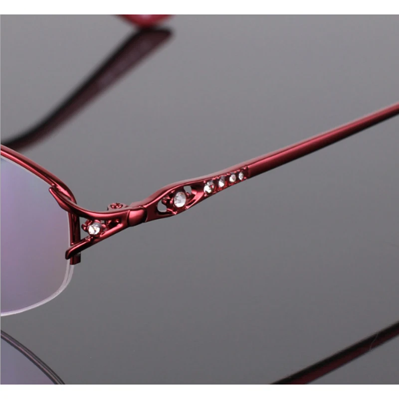 Prescription glasses Women Temperament half rim Photochromic lens For Moypia Cylinder With diopter lens