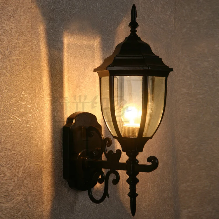 Simple european outdoor wall lamp courtyard brief hallway wall lights waterproof with glass ...