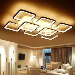 Квадратная скатерть акриловый светодиодный потолочный светильник для гостиной, спальни, кабинета, коридора, офисный потолочный
