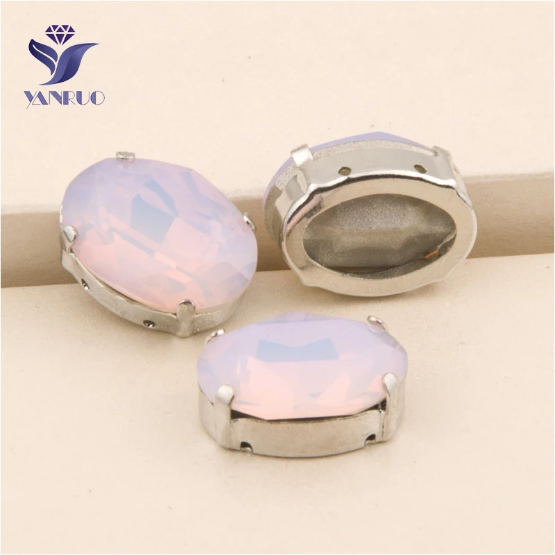 YANRUO #4120 All Sizes Rose Water Opal Oval Point Back Crystal Sew On Rhinestone Strass Fancy Stones For Garment | Дом и сад