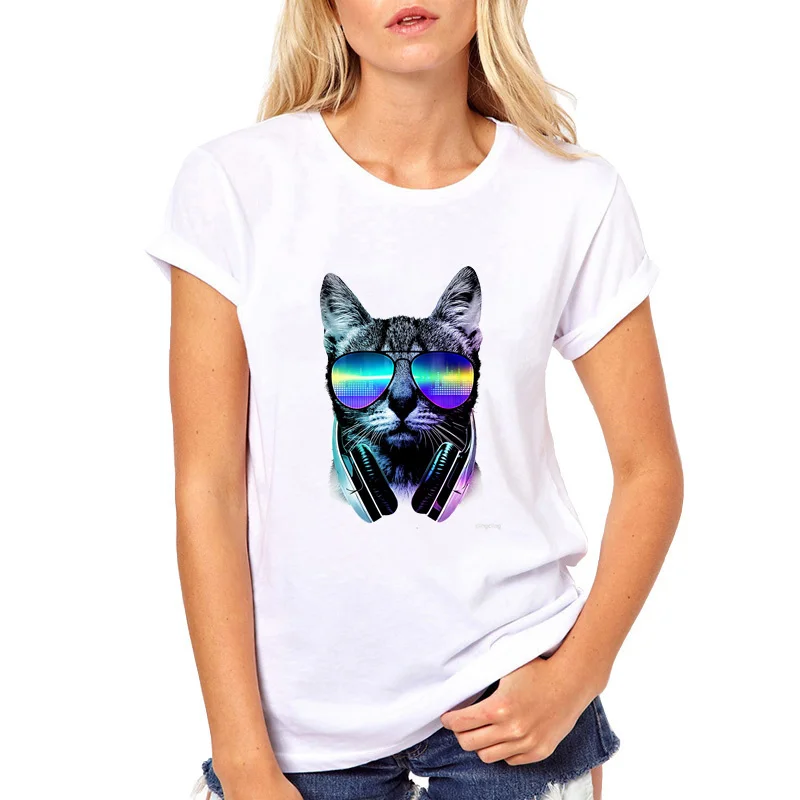 Big Purple Tooth Ghost Cheshire Cat Women tshirt Casual Funny lovely Dj Music cat t shirt Girl Top Short Tee Big Purple Tooth Ghost Cheshire Cat Women tshirt Casual Funny lovely Dj Music cat t shirt Girl Top Short Tee